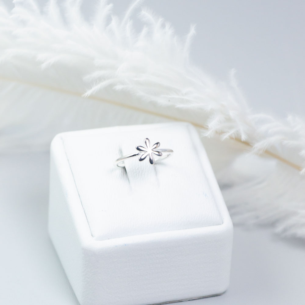 Nhẫn bạc nữ NgọcHY, Nhẫn HOA MẶT TRỜI ĐÁ OPAL TRẮNG Ni50